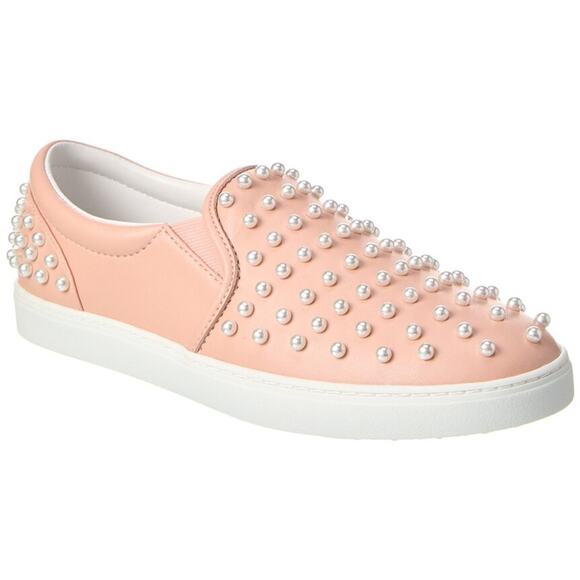 Stuart Weitzman Goldie Leather Slip-On Sneakers - Picture 1 of 8